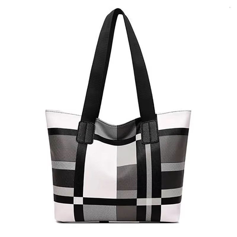 Sac Cabas Quadri Grand Modèle – Charme Contemporain