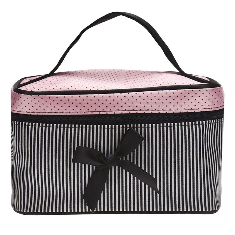 Trousse Ruban Noir - Design Rayé et Compacte