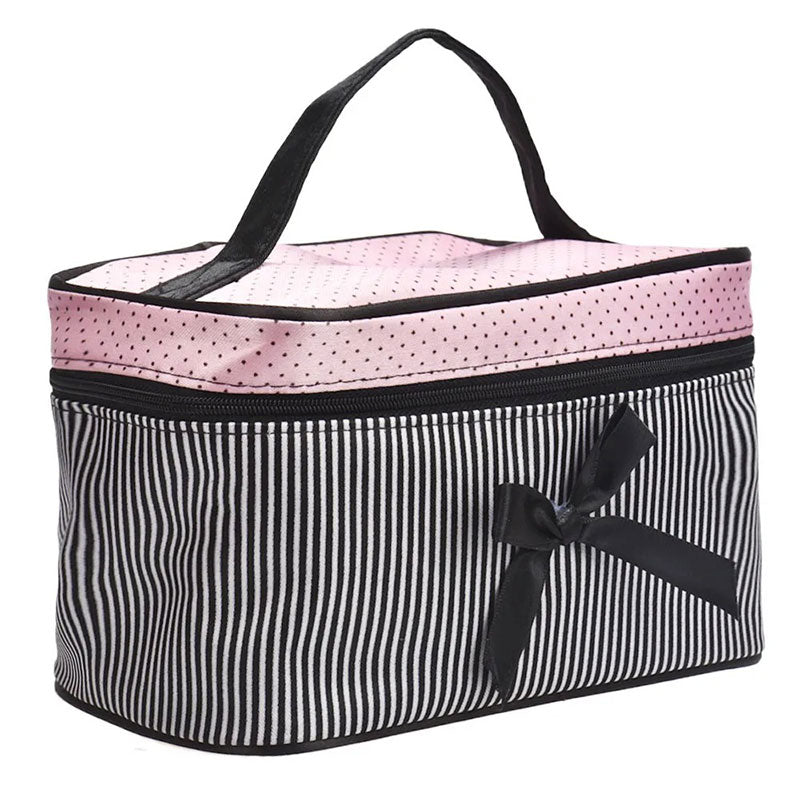Trousse Ruban Noir - Design Rayé et Compacte