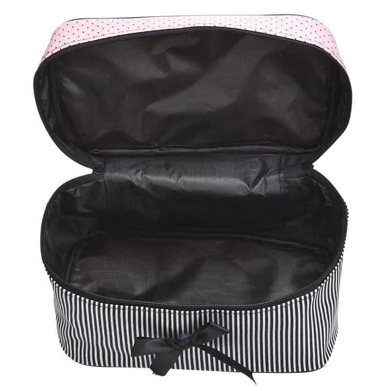 Trousse Ruban Noir - Design Rayé et Compacte