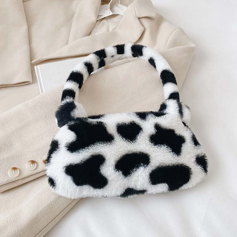 Sac Dolce Vita en Fourrure Synthétique à Motif Vache