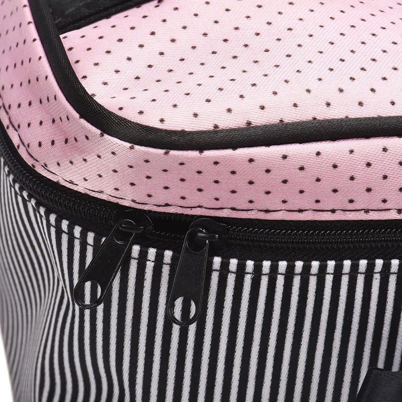 Trousse Ruban Noir - Design Rayé et Compacte