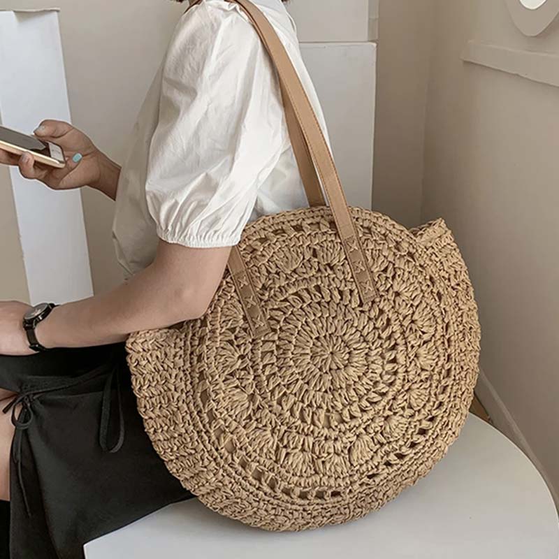 Sac Rond Tissé Nature