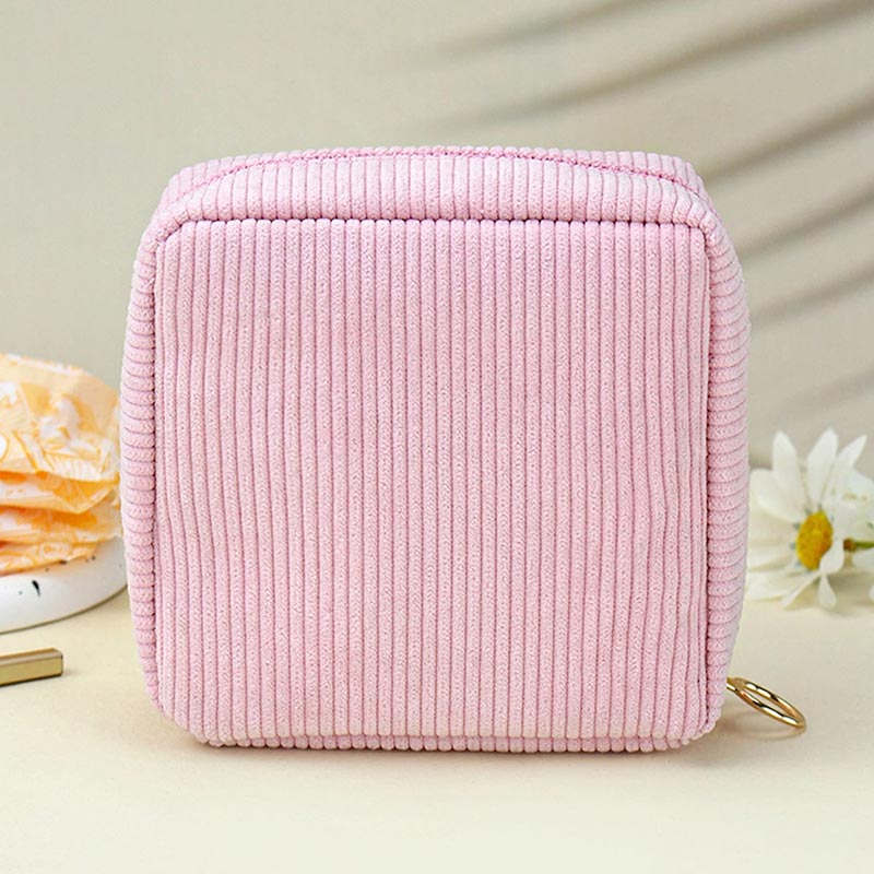 Pochette Carrée Bellano en Velours Côtelé