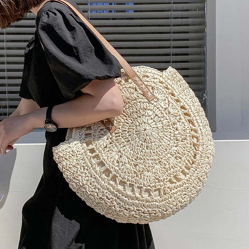 Sac Rond Tissé Nature