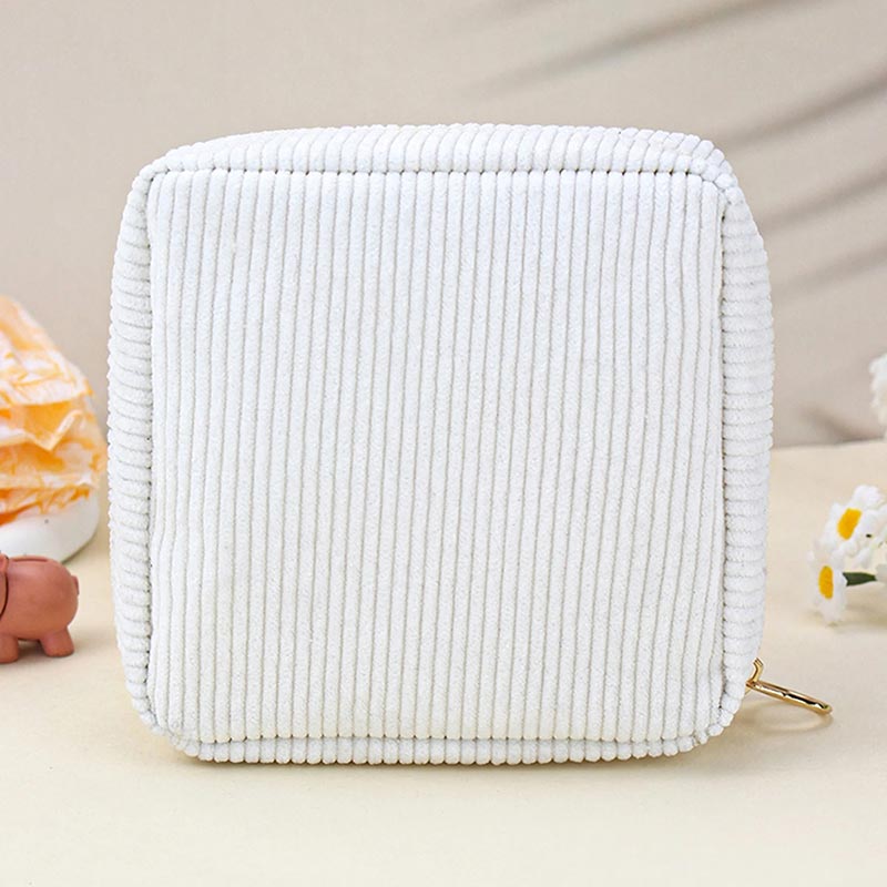 Pochette Carrée Bellano en Velours Côtelé