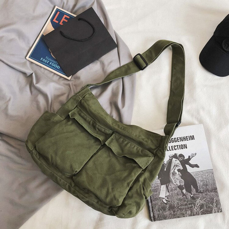Sac à bandoulière en toile Toscano Multipoche