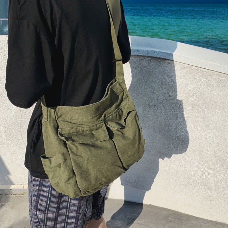 Sac à bandoulière en toile Toscano Multipoche