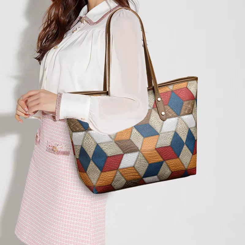 Sac Colorato Cubico – Cabas Graphique Multicolore