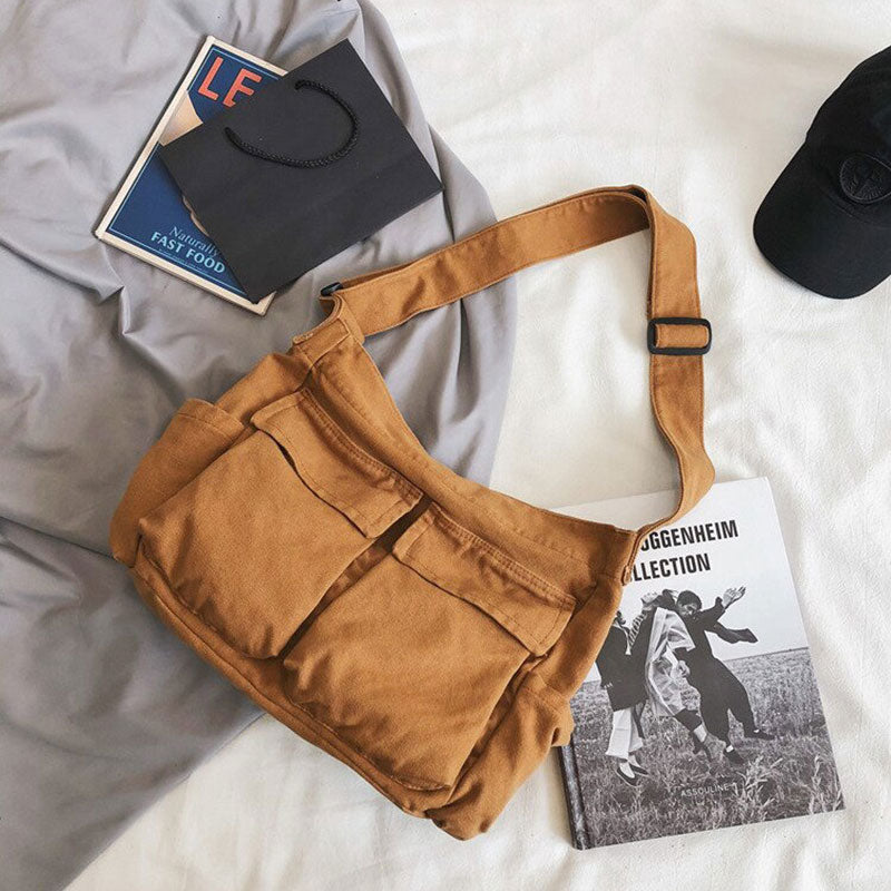 Sac à bandoulière en toile Toscano Multipoche