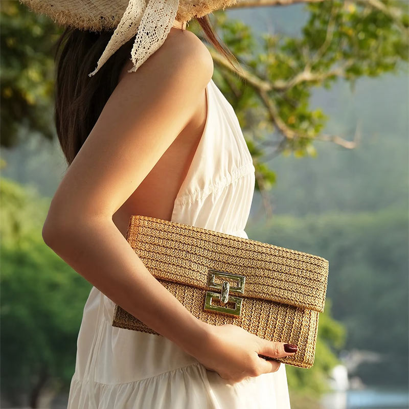 Pochette Soleada Tressée Dorée