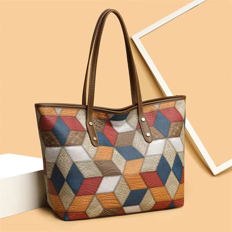 Sac Colorato Cubico – Cabas Graphique Multicolore