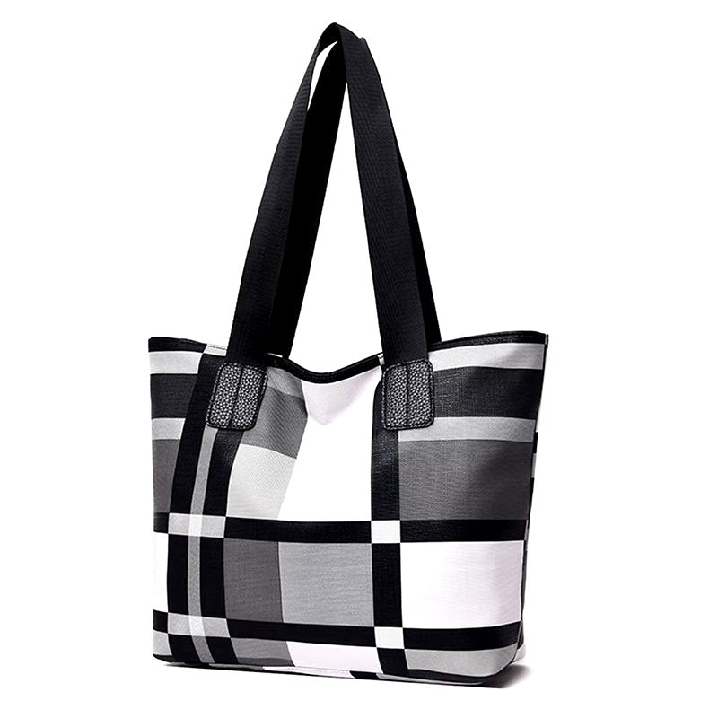 Sac Cabas Quadri Grand Modèle – Charme Contemporain