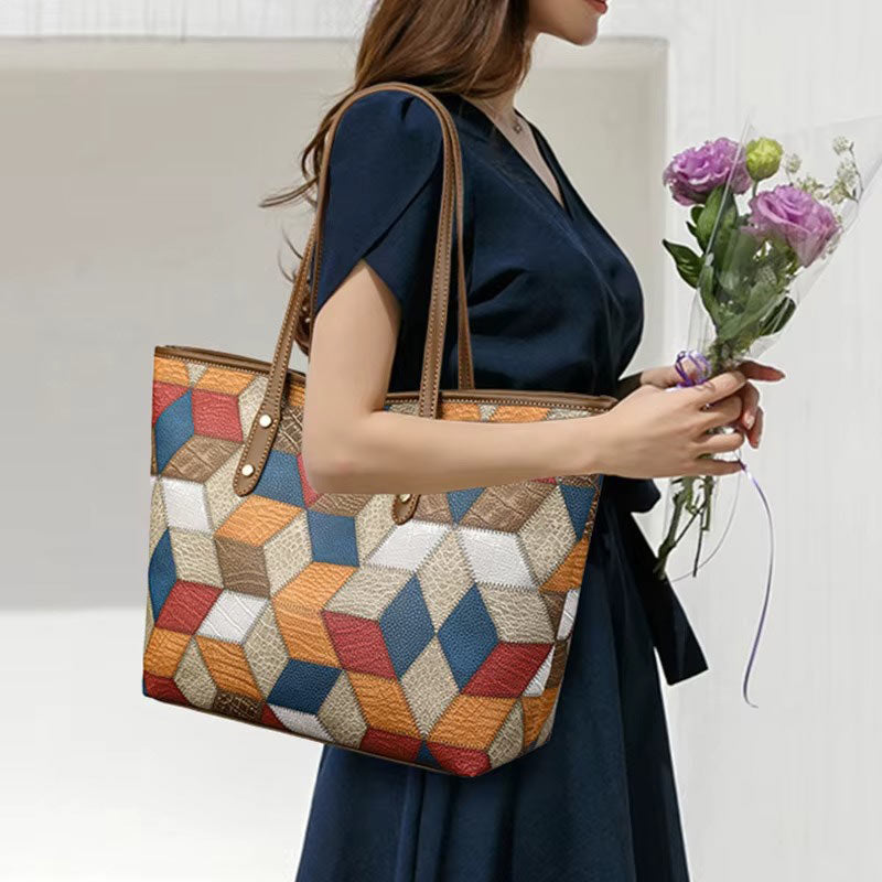 Sac Colorato Cubico – Cabas Graphique Multicolore
