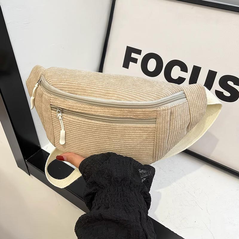 Sac Ceinturé Bari Velours Beige