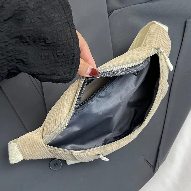 Sac Ceinturé Bari Velours Beige