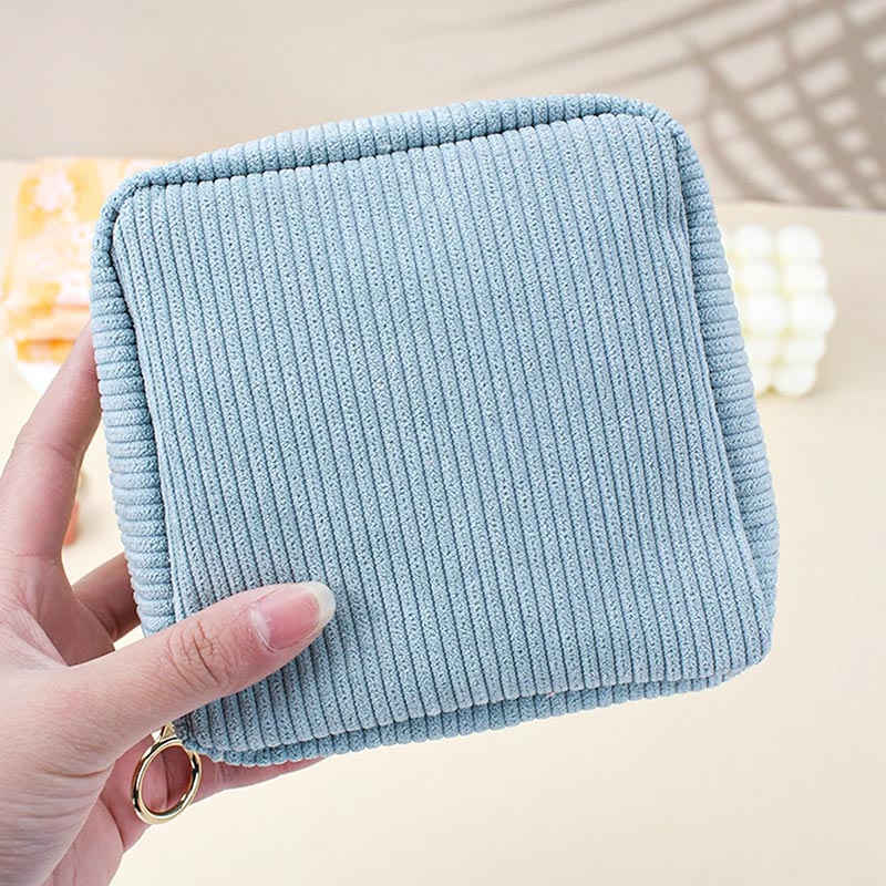 Pochette Carrée Bellano en Velours Côtelé