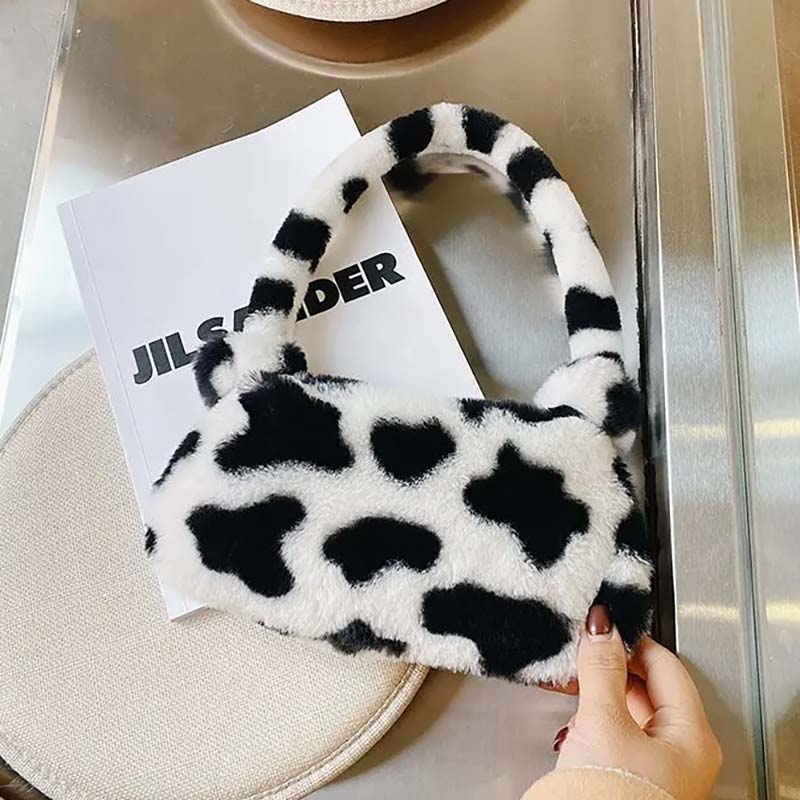 Sac Dolce Vita en Fourrure Synthétique à Motif Vache