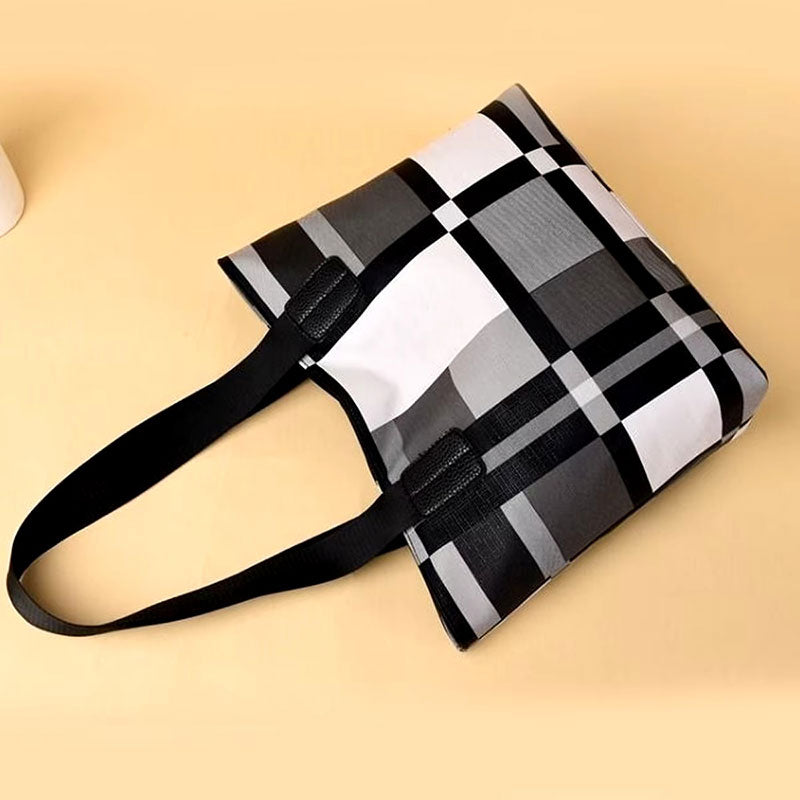 Sac Cabas Quadri Grand Modèle – Charme Contemporain