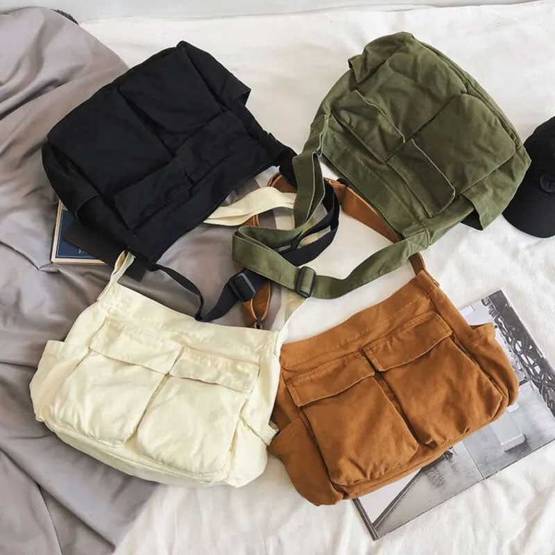 Sac à bandoulière en toile Toscano Multipoche