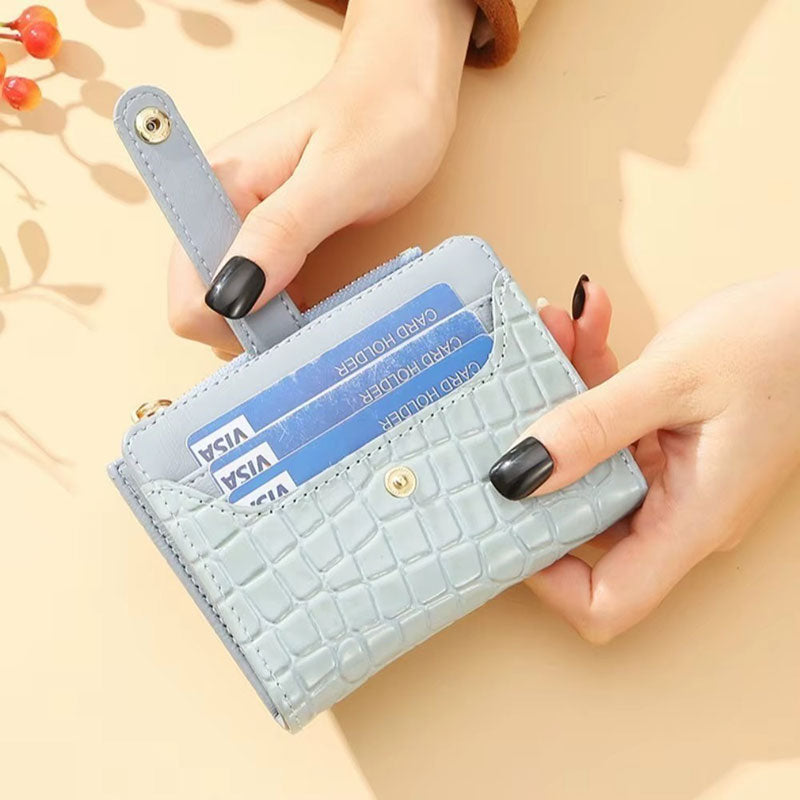 Portefeuille Trapani Compact à Motif Croco