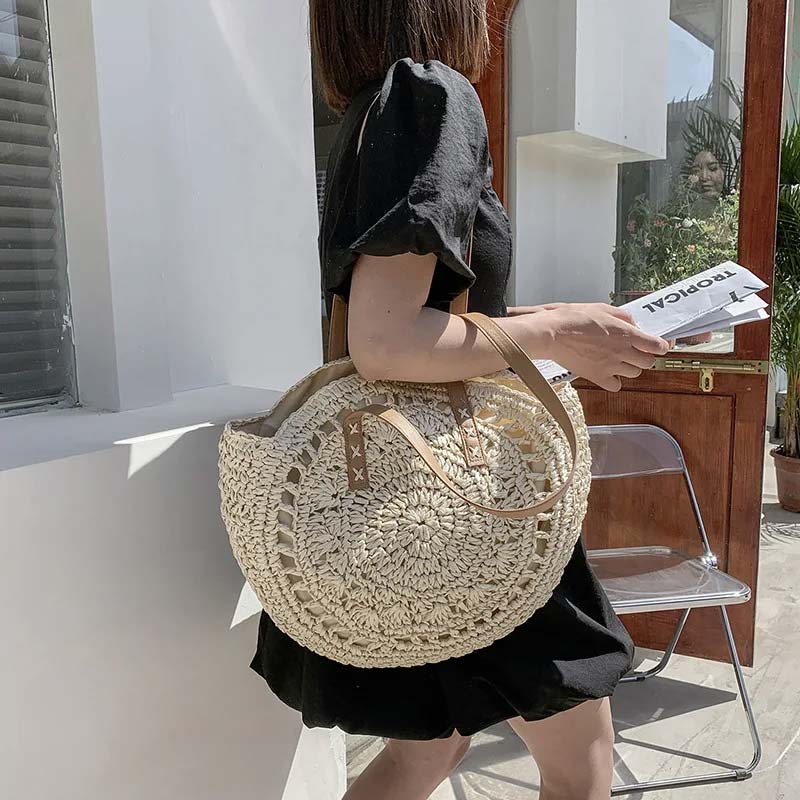 Sac Rond Tissé Nature